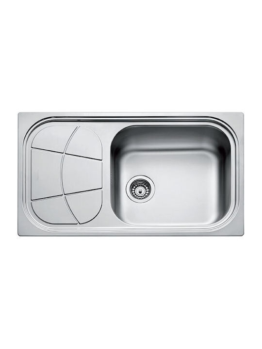 Κολοσσός Ένθετος Νεροχύτης Inox Σατινέ Μ86xΠ50cm Ασημί