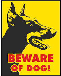 Fritzyart Sign Caution Dog 20x16cm.