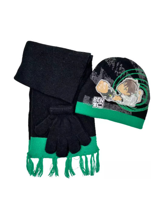 Set Căciulă Copil cu Mănuși Negru