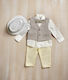 Lollipop Costum de Botez pentru Băiat Bej