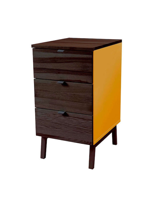 Office Storage Chipboard Drawer Walnut-Yellow L41xW50xH75cm