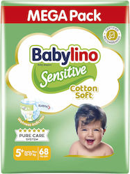 Babylino Sensitive Cotton Soft Πάνες με Αυτοκόλλητο No. 5+ για 12-17kg 68τμχ