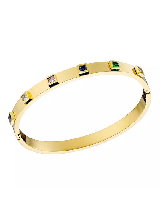 Oxzen Armband mit Design mit Steinen aus Stahl Vergoldet mit Zirkonia