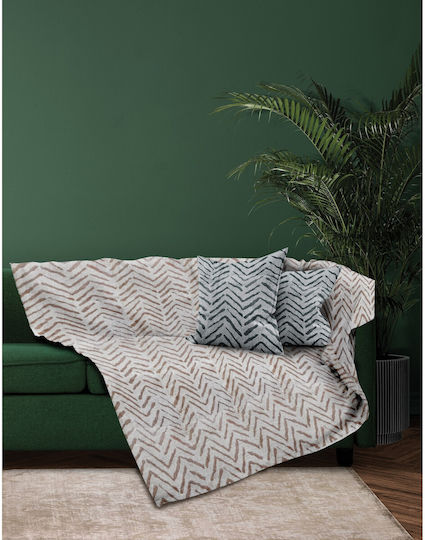 Makis Tselios Home Monza Armchair Throw Chenille 180x180cm Beige