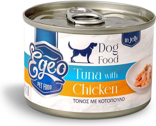 Egeo Pet Food Wet Food Dogs in Cans with Tuna Fish and Chicken 160gr