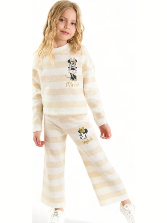 Kids Sweatpants Set Ecru 2pcs Minnie