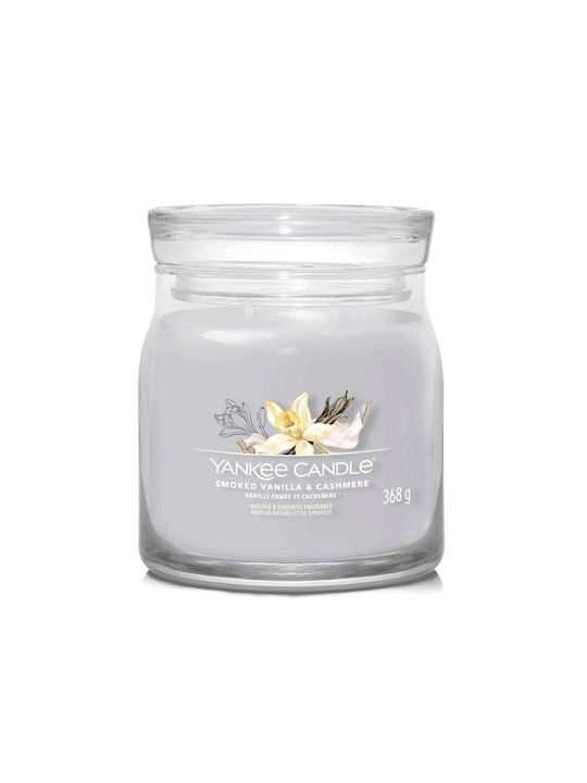 Yankee Candle Scented Soy Candle Jar with Scent Smoked Vanilla & Cashmere Signature Gray 368gr 1pcs 1630023