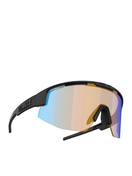Bliz Nano Unisex Sonnenbrille mit Kunststoffrahmen Matt Black Orange Polarisiert