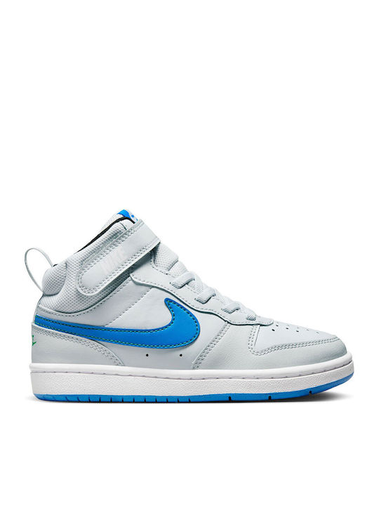 Nike Court Borough Mid Psv Παιδικά Sneakers High με Σκρατς Γκρι
