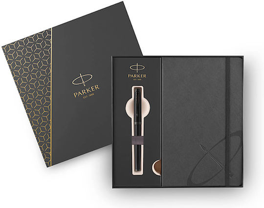 Parker Desk Set with Notebook and Pen IM Core Metal Black 2pcs