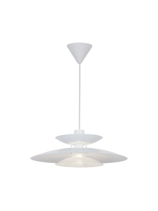 Viokef Pendant Light White with Socket E27 45x155cm