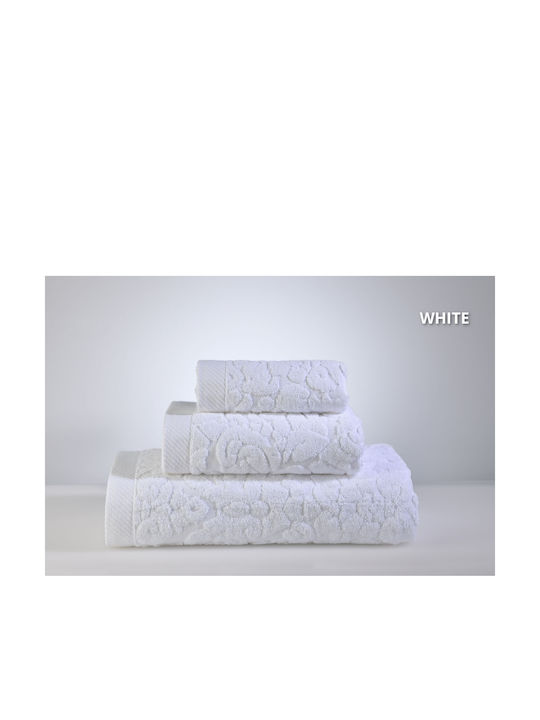 Down Town Home Σετ Πετσέτες Μπάνιου 3τμχ Classic 600 White Βάρους 600gr/m²