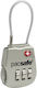 Pacsafe Prosafe Steel Padlock Brass Combination with TSA Certification Silver 1pcs