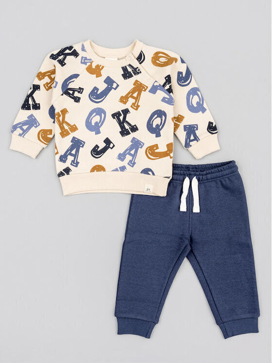 Zippy Kids Sweatpants Set Dark Blue 2pcs