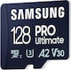 Samsung PRO Ultimate microSDXC 128GB U3 V30 A2 UHS-I 200MB/s с адаптер