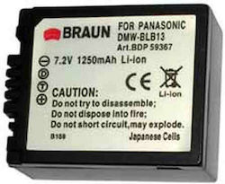 Braun Phototechnik 59367 Kamera-Batterie 1250mAh Kompatibel mit Panasonic Braun Phototechnik 59367 Kamera-Batterie 1250mAh Kompatibel mit Panasonic