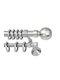 Anartisi Metallisch Vorhangstange Liberty Strass Doppel mit Stange Φ35mm 160cm Nickel Satin