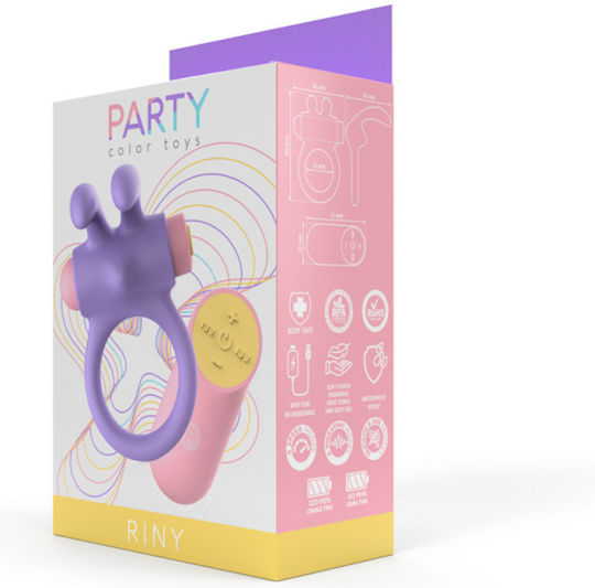 Party Color Toys Vibrating Ring Cock Silicone Purple