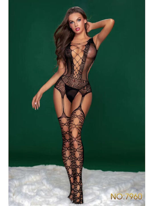 Sexy Κορμάκι με Δαντέλα Μαύρο