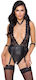 Cottelli Collection Sexy Bodysuit with Lace Black