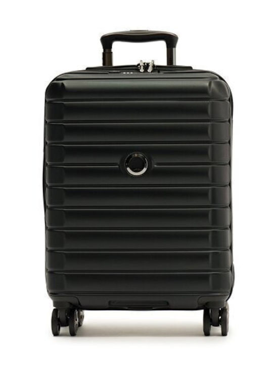 Delsey Shadow Cabin Hard Suitcase Black with 4 ...