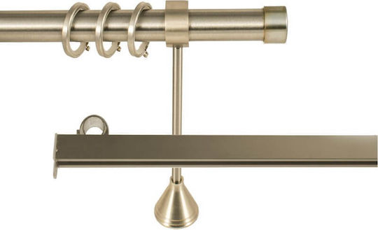 Bară Metalică Dublă Pentru Perdele De Către Rail Φ25mm 300cm Nickel Mat DC-KNM-F25-300MS