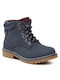 Mayoral Kids Leather Boots Navy Blue