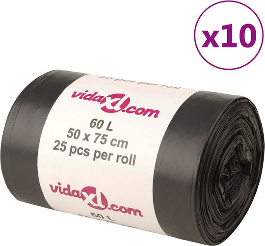 vidaXL Trash Bags Capacity 60lt 50x75cm 250pcs Black