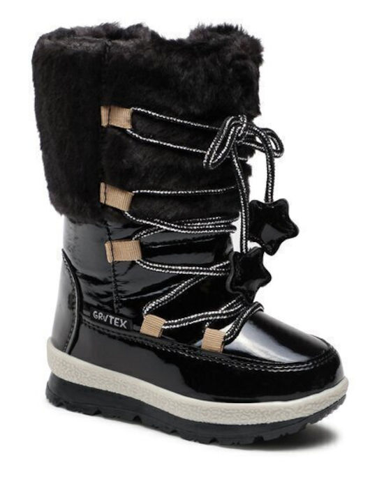Kinder-Schneestiefel mit Reißverschluss Schwarze