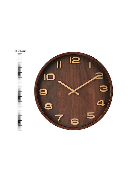 Wall Clock Wooden Brown