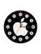 Koupakoupa Apple Ρολόι Τοίχου Ξύλινο Μαύρο Ø19cm