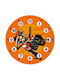 Koupakoupa Motocross Wall Clock Wooden Orange Ø19cm