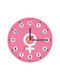 Koupakoupa Female Wall Clock Wooden Pink Ø19cm