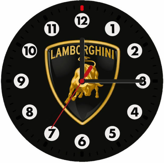 Koupakoupa Lamborghini Wall Clock Wooden Black Ø19cm