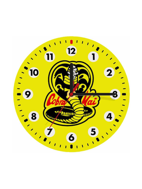 Koupakoupa Cobra Kai Wall Clock Wooden Yellow Ø19cm
