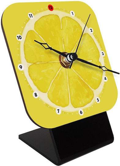 Koupakoupa Koupakoupa Tabletop Clock with Indicators Wooden Yellow KP_5293_CLOCK-DESK-SQUARE