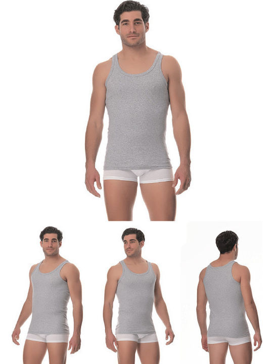 Lido Underwear Ανδρικές Φανέλες Αμάνικες σε Γκρ...