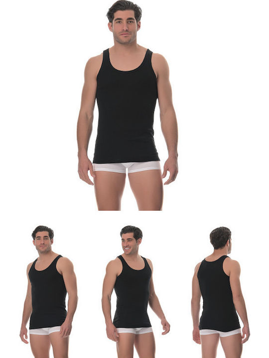 Lido Underwear Ανδρικές Φανέλες Αμάνικες σε Μαύ...
