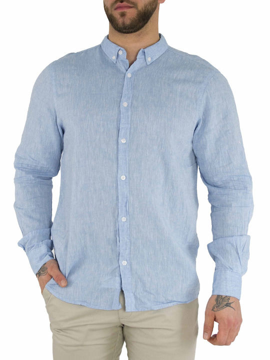 Huxley & Grace Men's Shirt Long Sleeve Linen Silicon