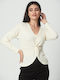 Lipsy London Women's Long Sleeve Sweater with V Neckline White