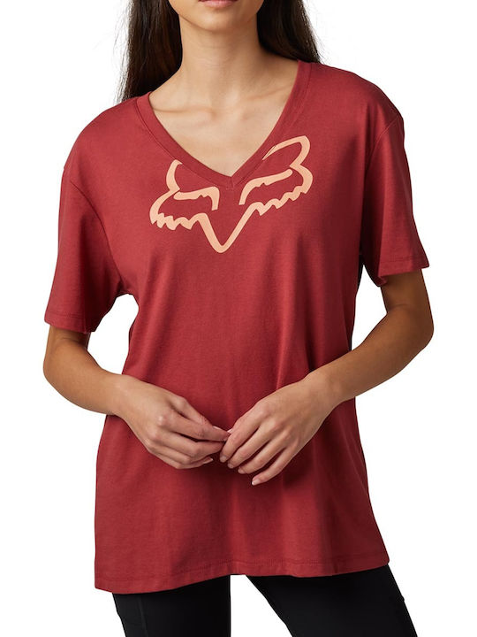 Fox Boundary Women's T-shirt with V Neck Red