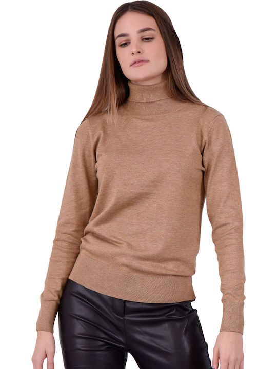 'pimba' Women's Long Sleeve Sweater Turtleneck 80241/GOLDEN SAND
