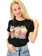 Potre Damen T-Shirt Schwarz