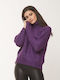 Women's Long Sleeve Sweater Woolen Turtleneck Purple