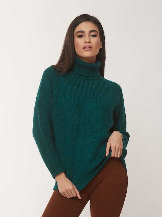 Boutique Damen Langarm Pullover Wolle Rollkragen Cypress