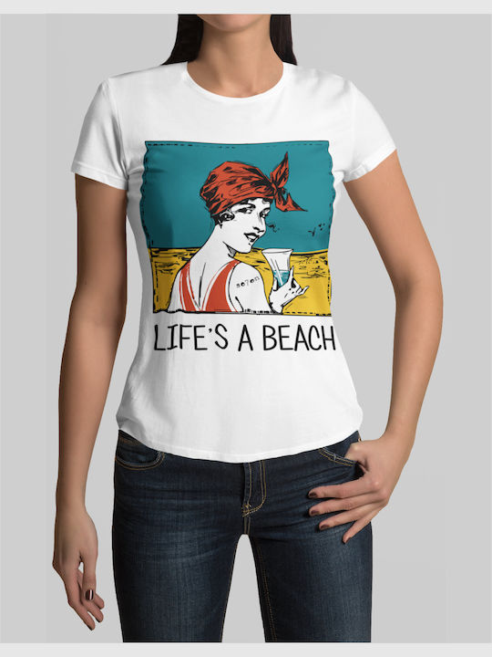 TKT Life Is A Beach W Femeie Tricou Alb