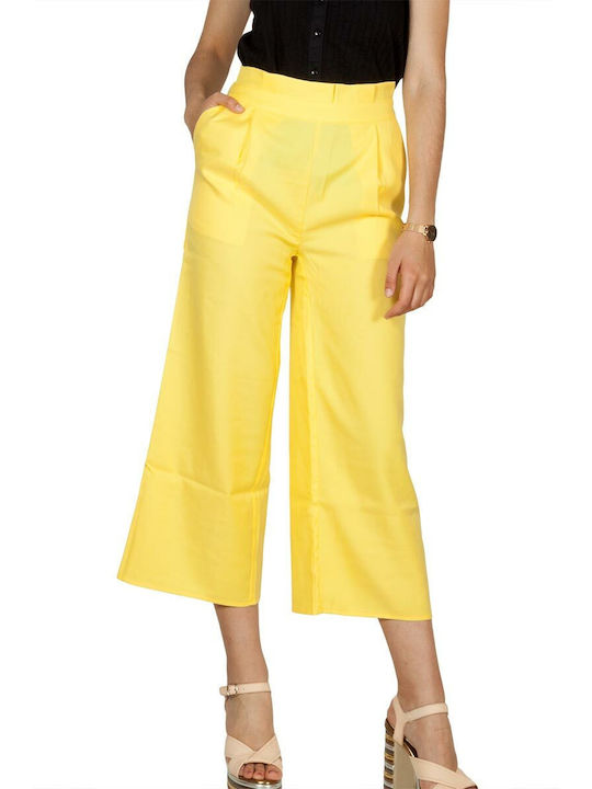 Rut & Circle Rut Circle Women's High Waist Culottes in Paperbag Fit Yellow