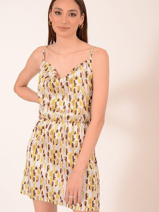 Sommer Mini Abend Damenkleid Satin Wickel