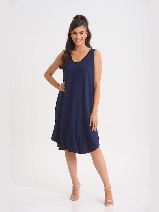 Boutique Sommer Midi Abendkleid Offener Rücken Dark blue