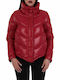 Kurz Damen Puffer Jacke für Winter RED